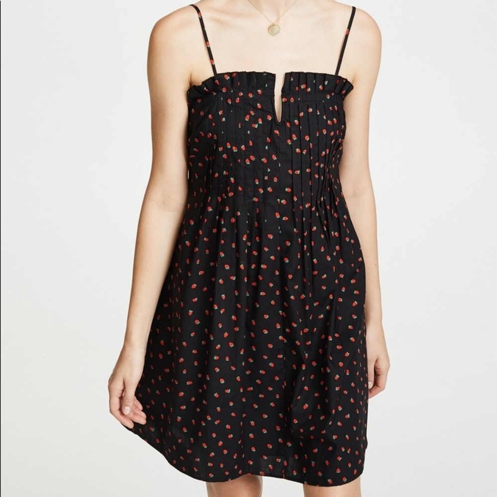Madewell Pintuck Cami Dress in Fresh Strawberries